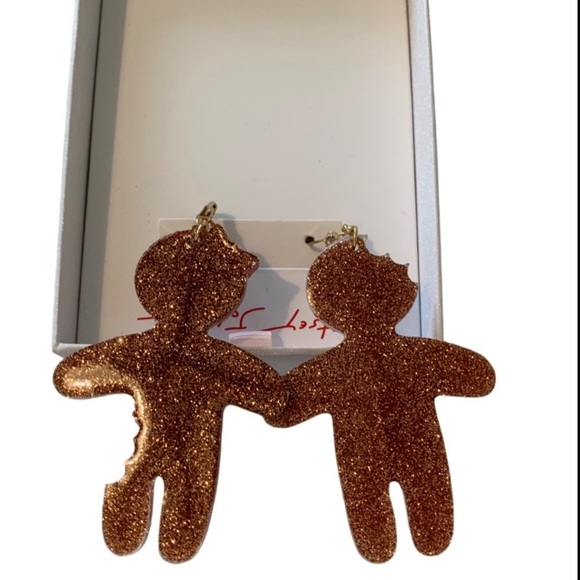 BETSEY JOHNSON Earrings Holiday Gift Stocking Stuffer Gingerbread Man & Woman - Picture 5 of 14